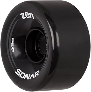 Sonar Wheels - Zen - Quad Roller Skate Wheels - 4 Pack of 32mm x 62mm 85A Wheels | Black