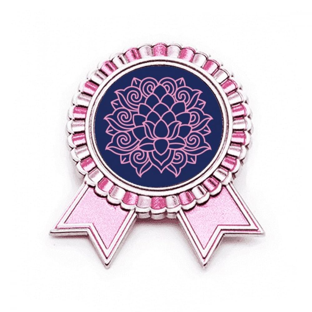 Broche fleur de lotus rose en métal de taille medium