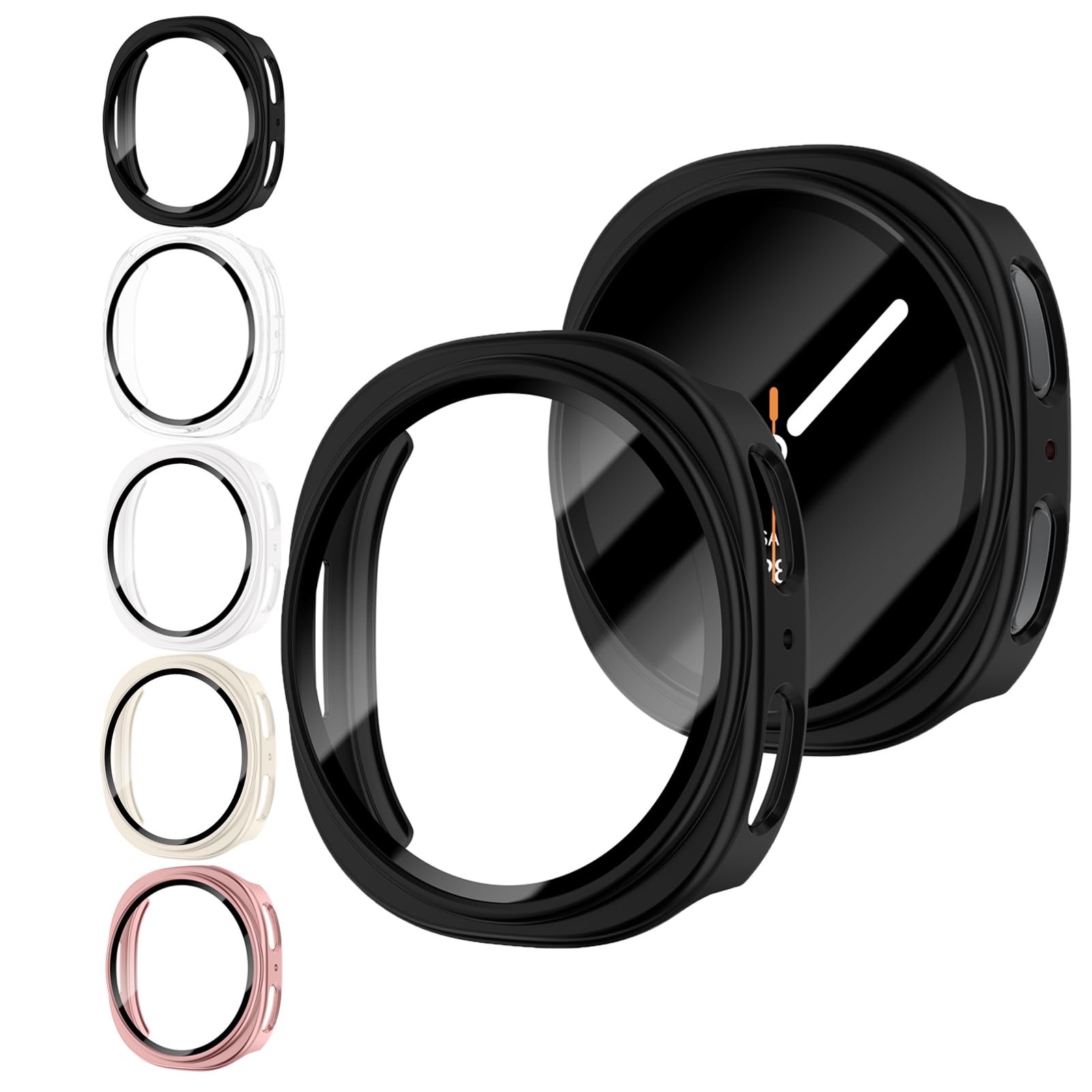 5 Stück Schutzhülle mit Displayschutzfolie für Galaxy Watch 9 8 40mm 44mm | Stoß- und kratzfeste,Hartes PC-Gehäuse mit HD-Displayschutzfolie für Galaxy Watch 9 40mm 44mm/für Galaxy Watch 8 40mm 44mm