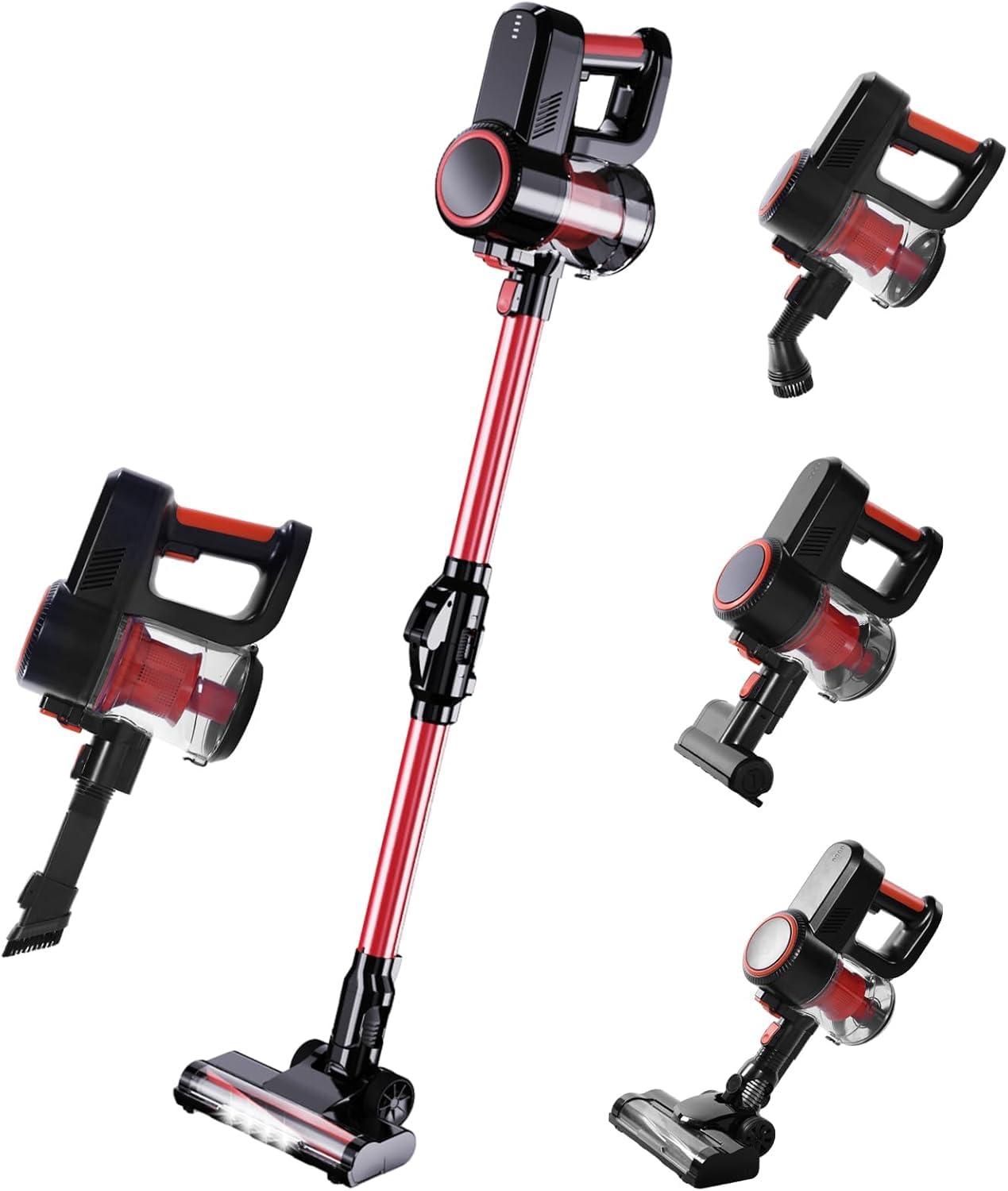 6-in-1 Cordless Vacuum Cleaner, 20Kpa Powerful Cordless Stick Vacuum, 180° Foldable Wand, Extended Runtime, Lightweight Portable Handheld Stick Vacuum for Hard Floor Car Carpet Pet Hair Cleaning