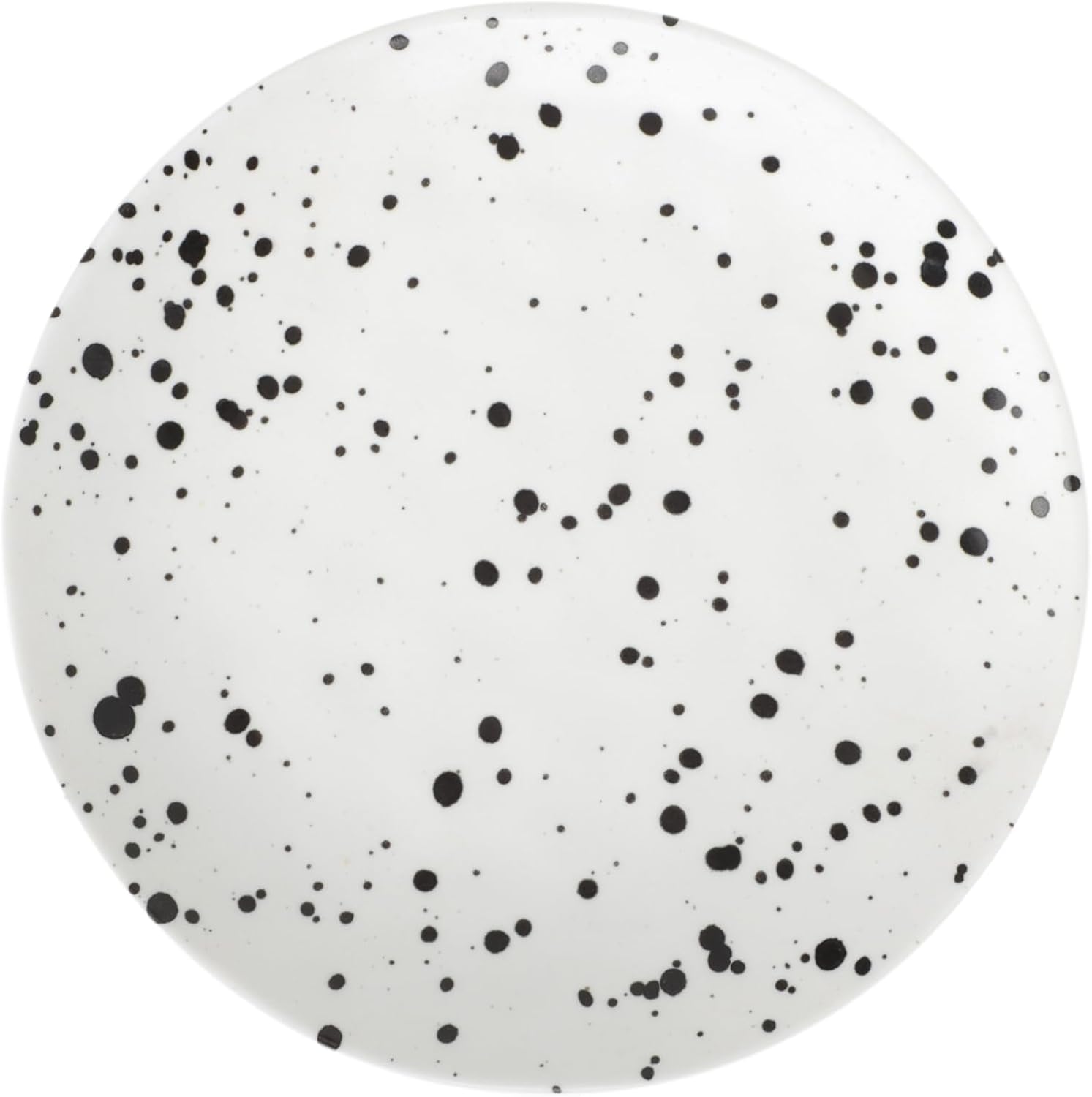 Cabilock Vintage Style Breakfast Plate Porcelain Serving Dish Round Salad Dessert Plate White Ink Splash Home Restaurant Hotel