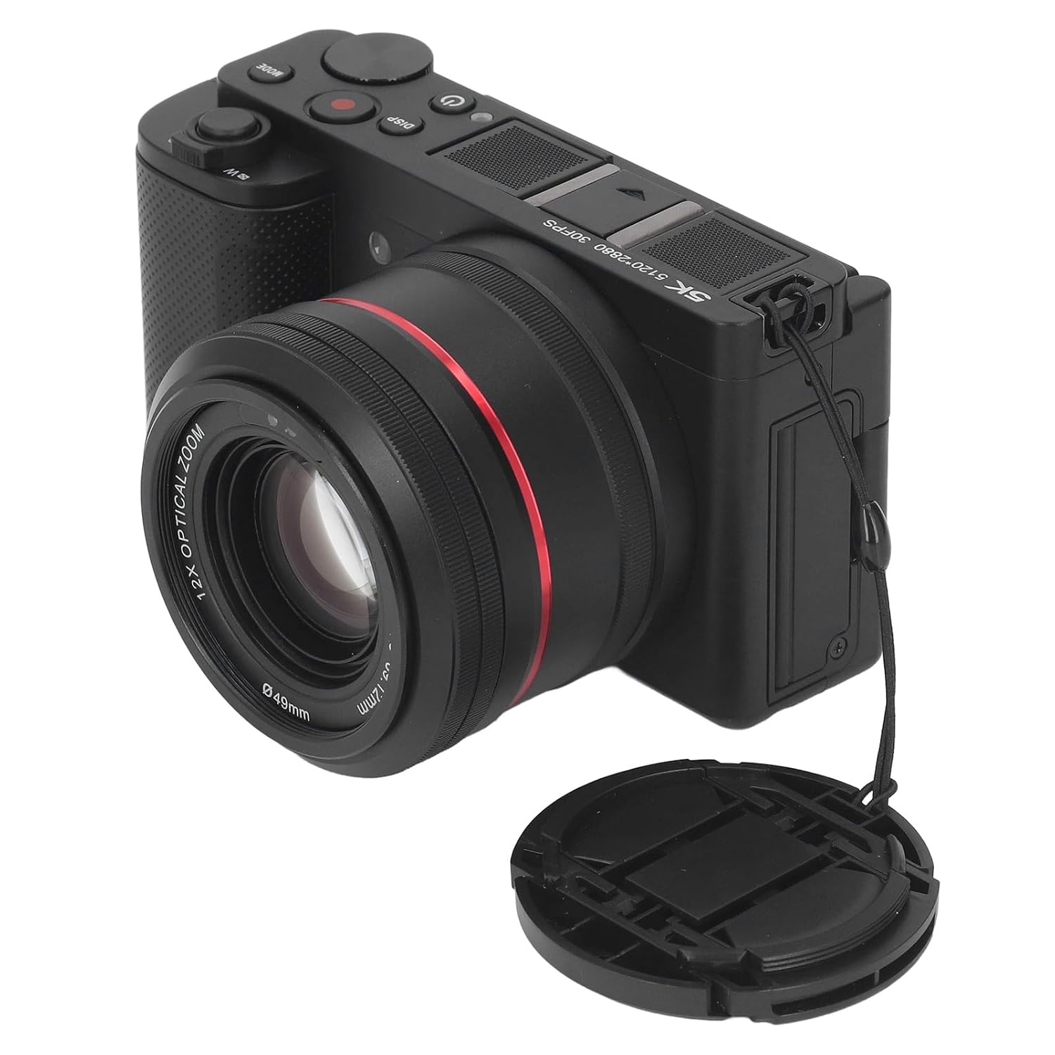 Digital Camera, 5K HDR 30fps 64MP Micro SLR Camera with 3.2in IPS Flip Touchscreen, 12X Optical Zoom, Cordless Fidelity Connectivity, Multi Modes Camera