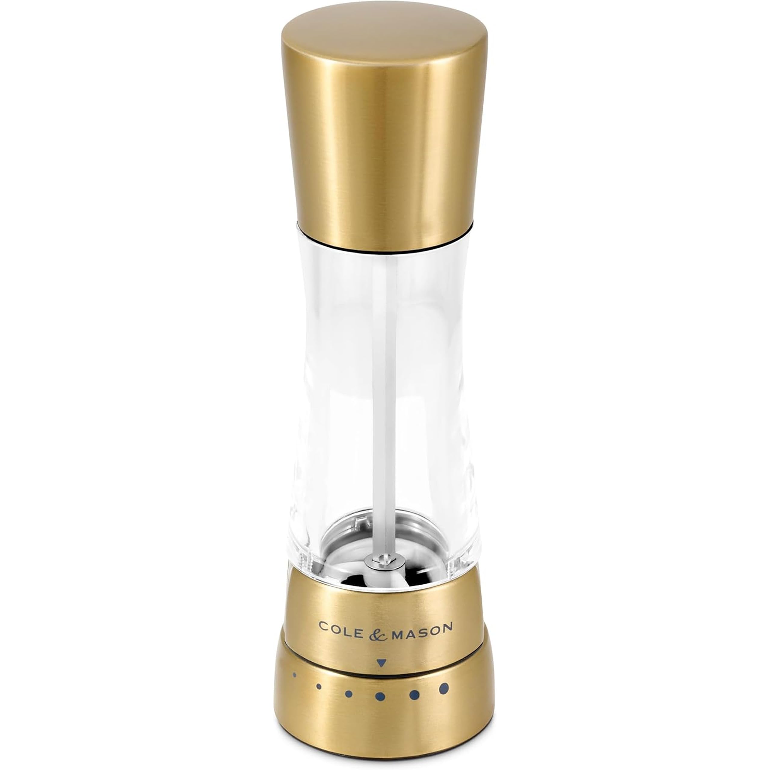 Cole &amp; Mason Derwent Pepper Grinder, 7.5" Pepper Mill, Matte Gold