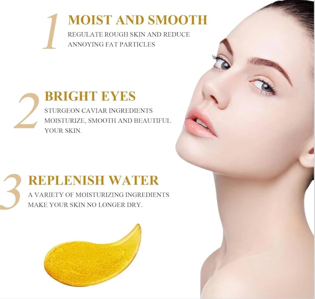 Luxelining 24k Gold Under Eye Patches (60 PCS) eye mask, Collagen Skin Care Products, Eye Patches for Puffy Eyes masks for dark circles, Wrinkles and puffiness, Revitalises and Refreshes Your Skin 3