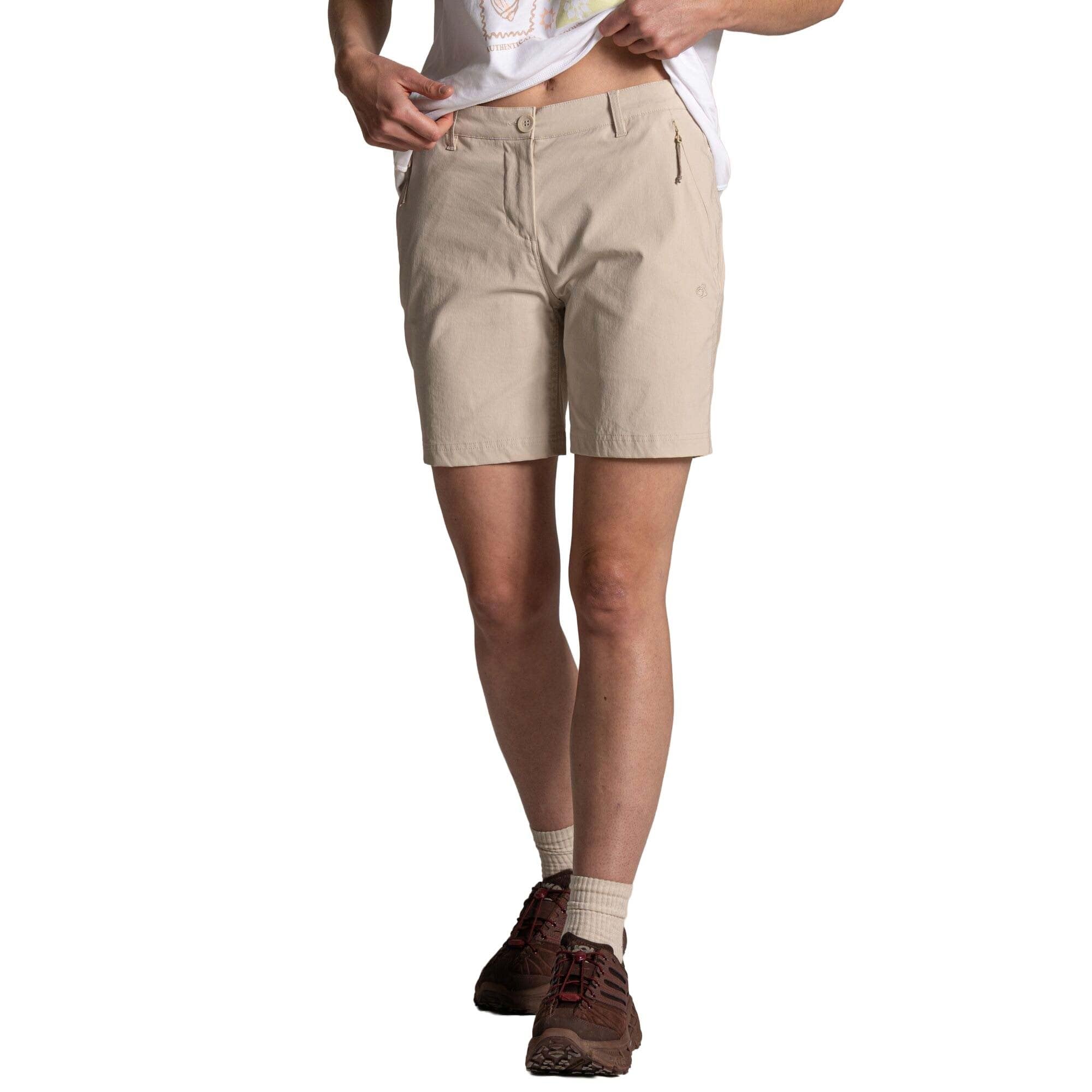 Craghoppers Women's Beige Kiwi Pro Iii Water-Repellent Shorts in Size 16, Sports Direct
