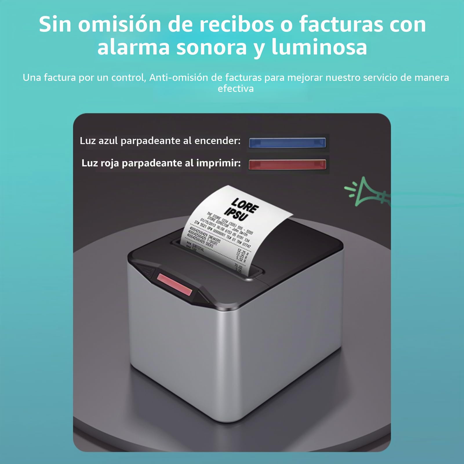Bisofice - Impresora de recibos térmica de 80 mm, conexión USB+LAN, ticket de caja, admite comando ESC/POS para restaurantes, supermercados, comercio - negro