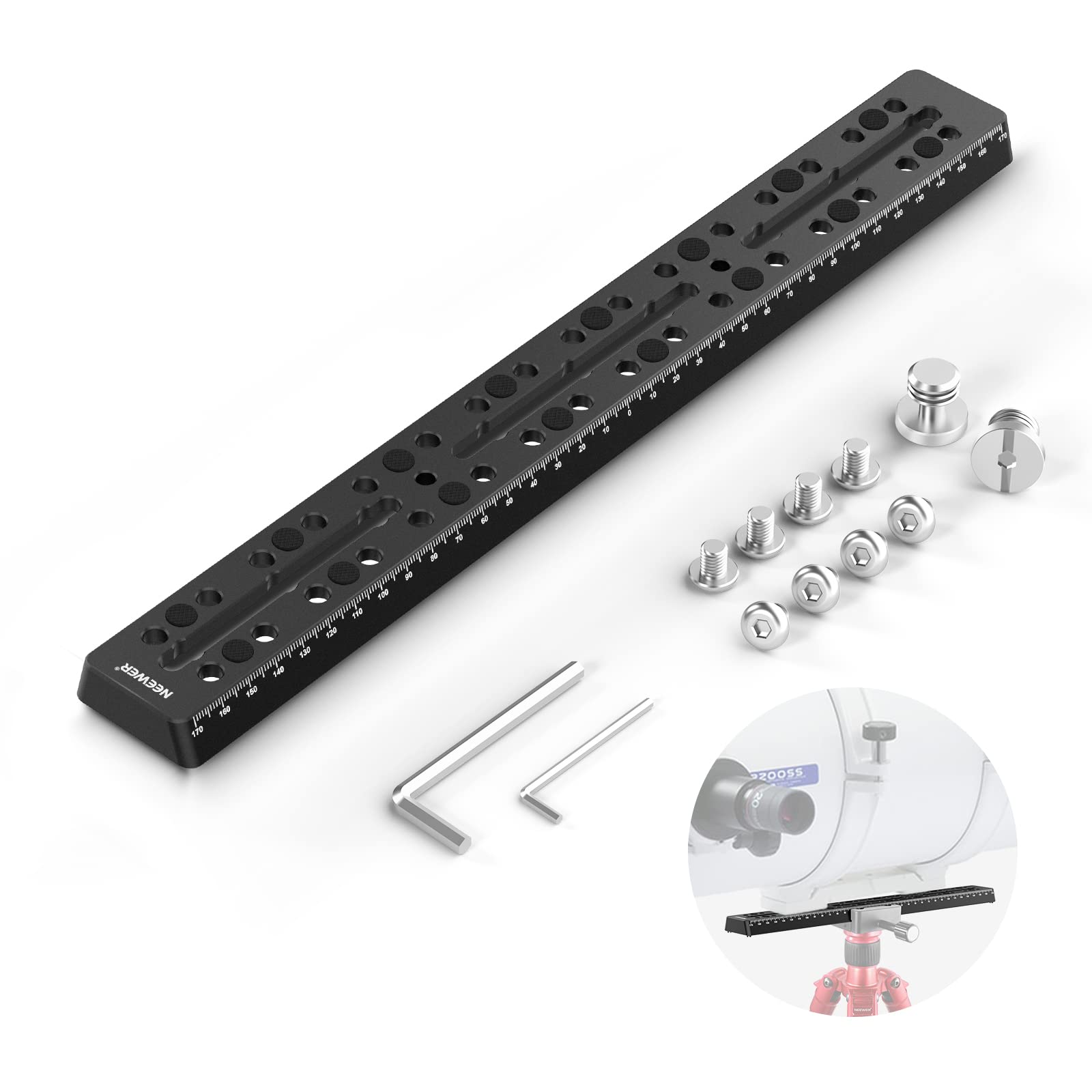 Neewer Piastra E Adattatore A Sgancio Rapido – In Lega Di Alluminio Con Viti 1/4" E 3/8" Per Manfrotto