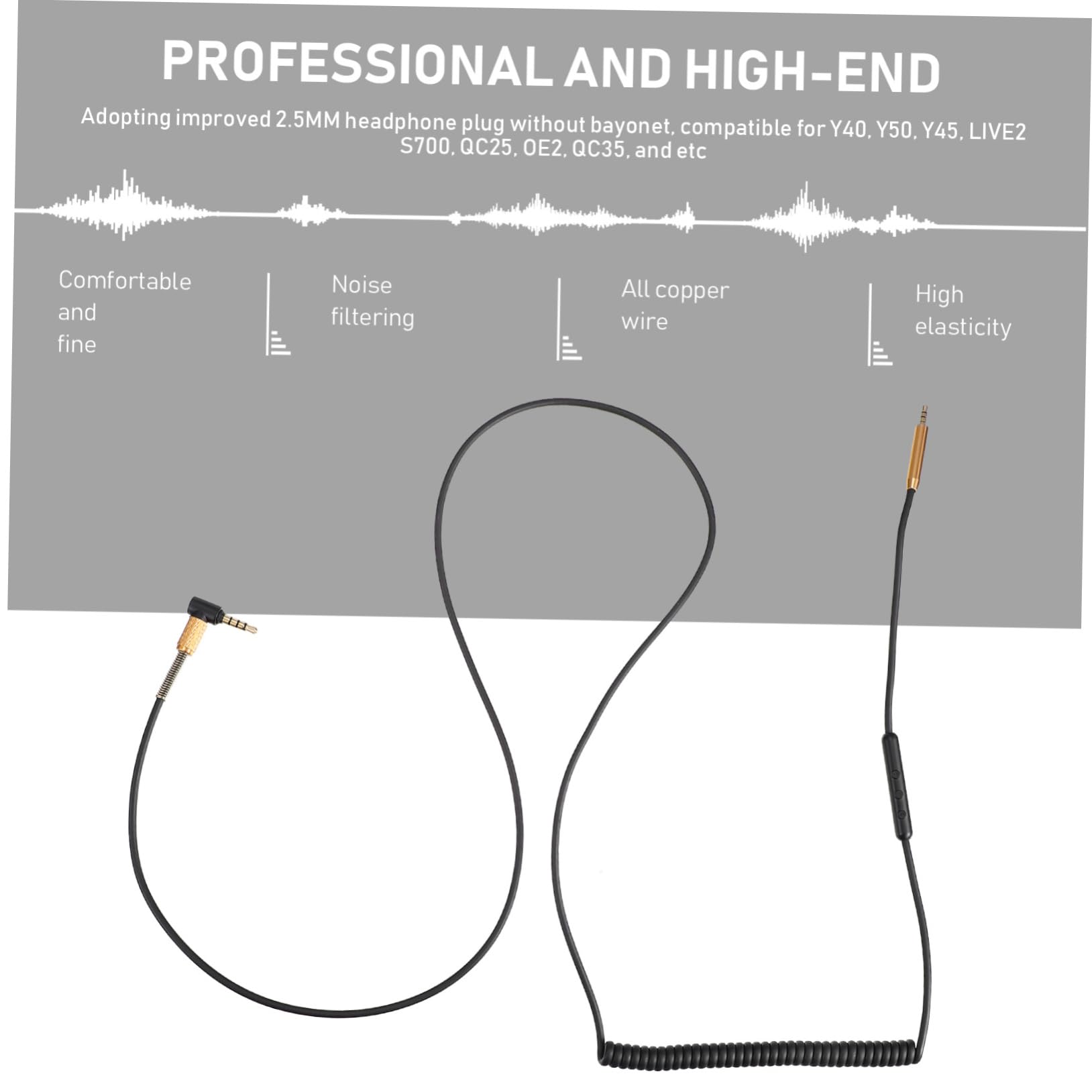 OSALADI 3pièces Câble Audio Pour Écouteurs Avec Contrôle à Distance Et Microphone Compatible Avec Pour Smartphones Et Autres Appareils