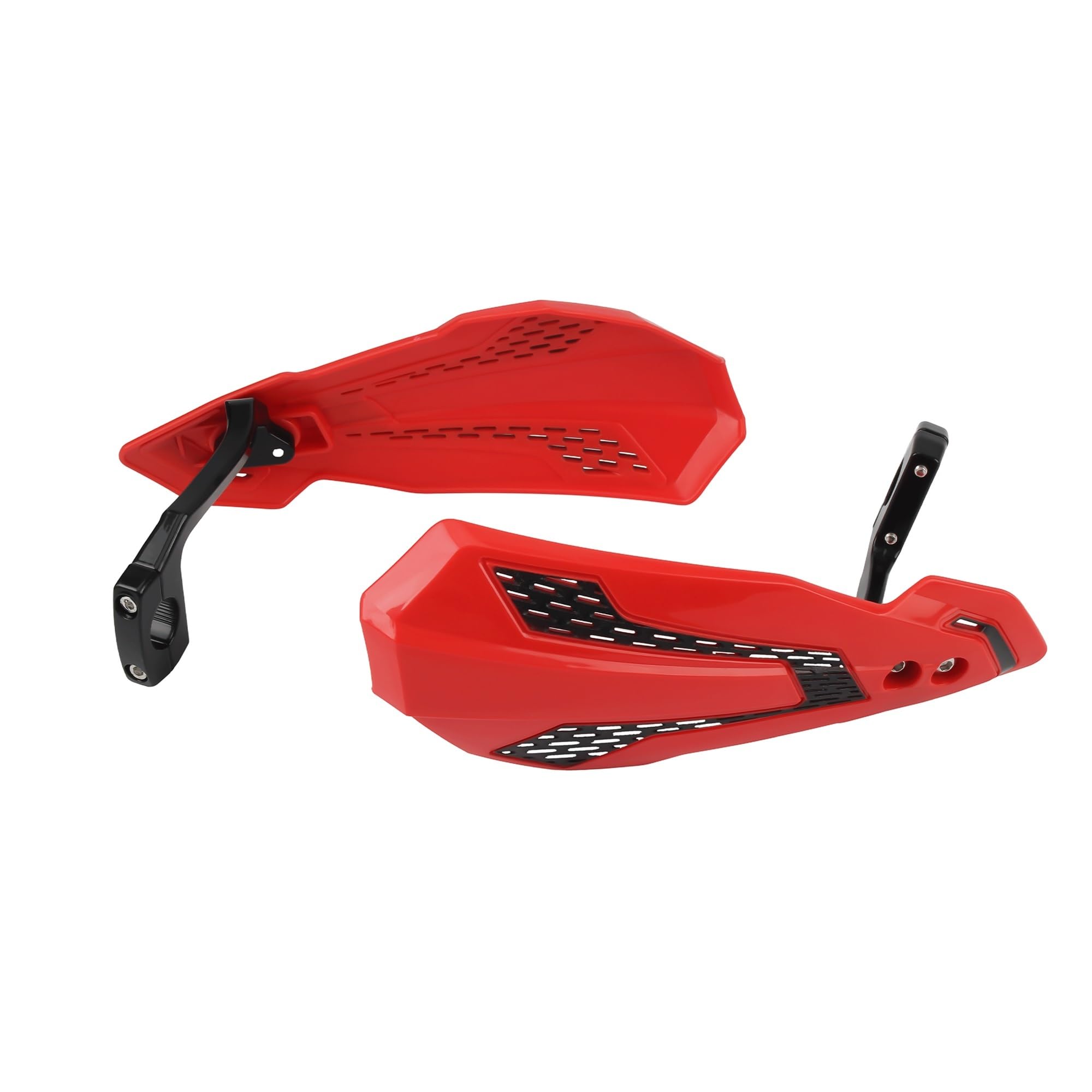 Protège-mains moto antichoc rouge avec fixation universelle