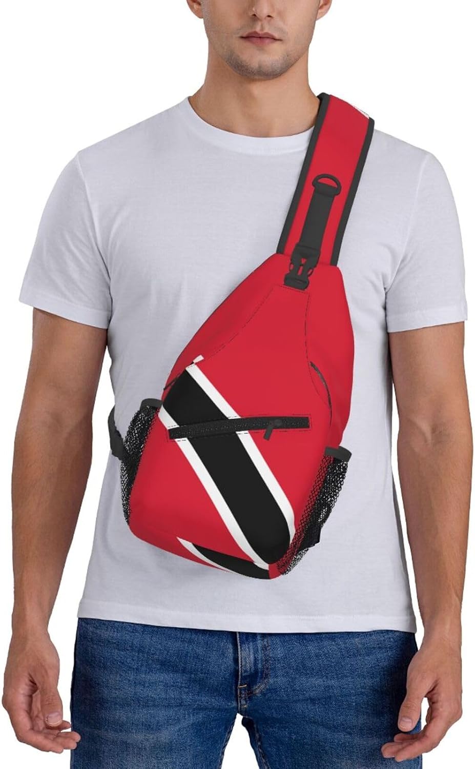 Trinidad And Tobago Flag Sling Bag For Women Men Tobagonian Patriotic Crossbody Backpack Chest Daypack Adjustable Shoulder Bag For Hiking Travel