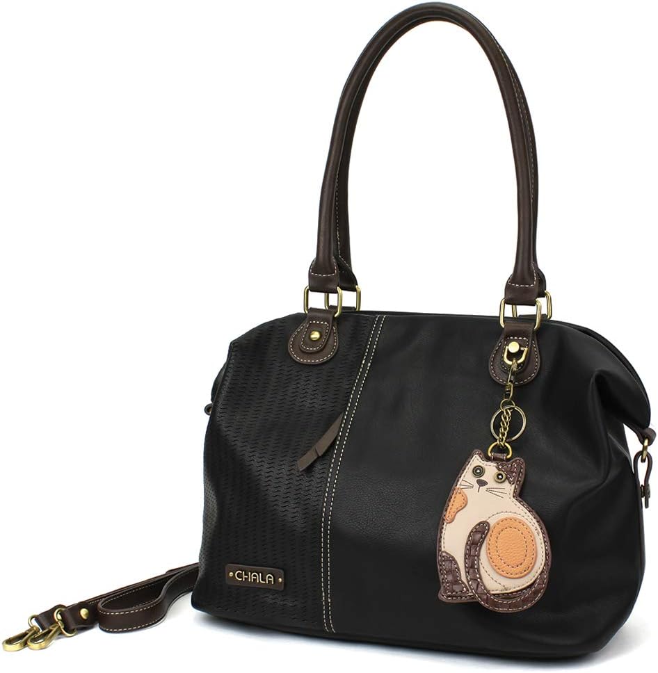 CHALA Laser Cut Crossbody Shoulder bag Tote Bag with adjustable Strap Black (Cat)