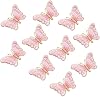 10 Pack Delicate Embroidered Patches, Butterfly Embroidery Patches, Iron On Patches, Sew On Applique Patch, Custom Backpack Patches for Boys, Girls, Kids, Super Cute! (Pink)