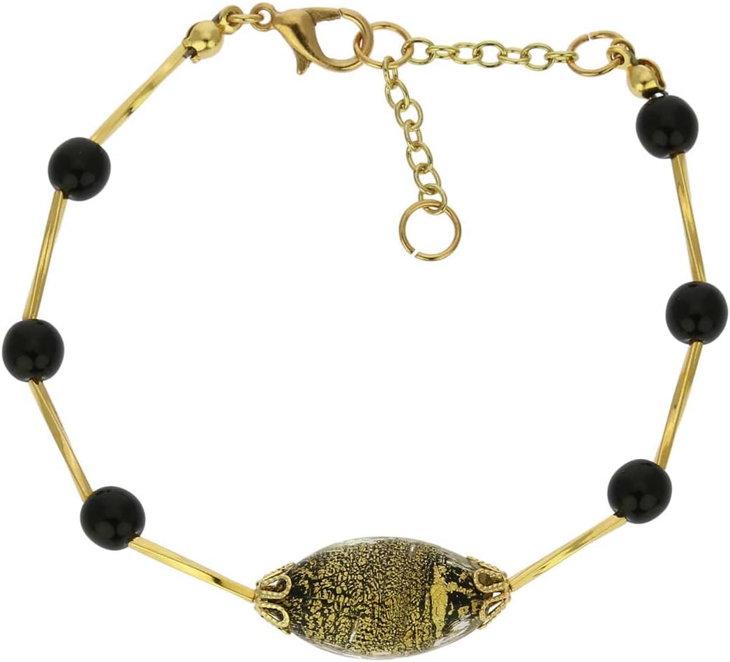 Glass Of Venice Murano Glass Golden Glow Bracelet - Summer Night