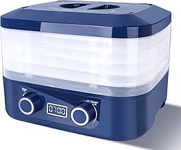 Mushroom dehydrator with adjustable temperature and timer, with 5 trays, high, for mushrooms, fruits, vegetables, herbs, pet snacks