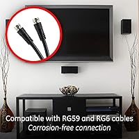 Vista 4 de GE 335 - Divisor de cable coaxial digital de 2 vías, 2.5 GHz 5-2500 MHz, compatible con RG6, funciona con TV HD, satélite, Internet de alta