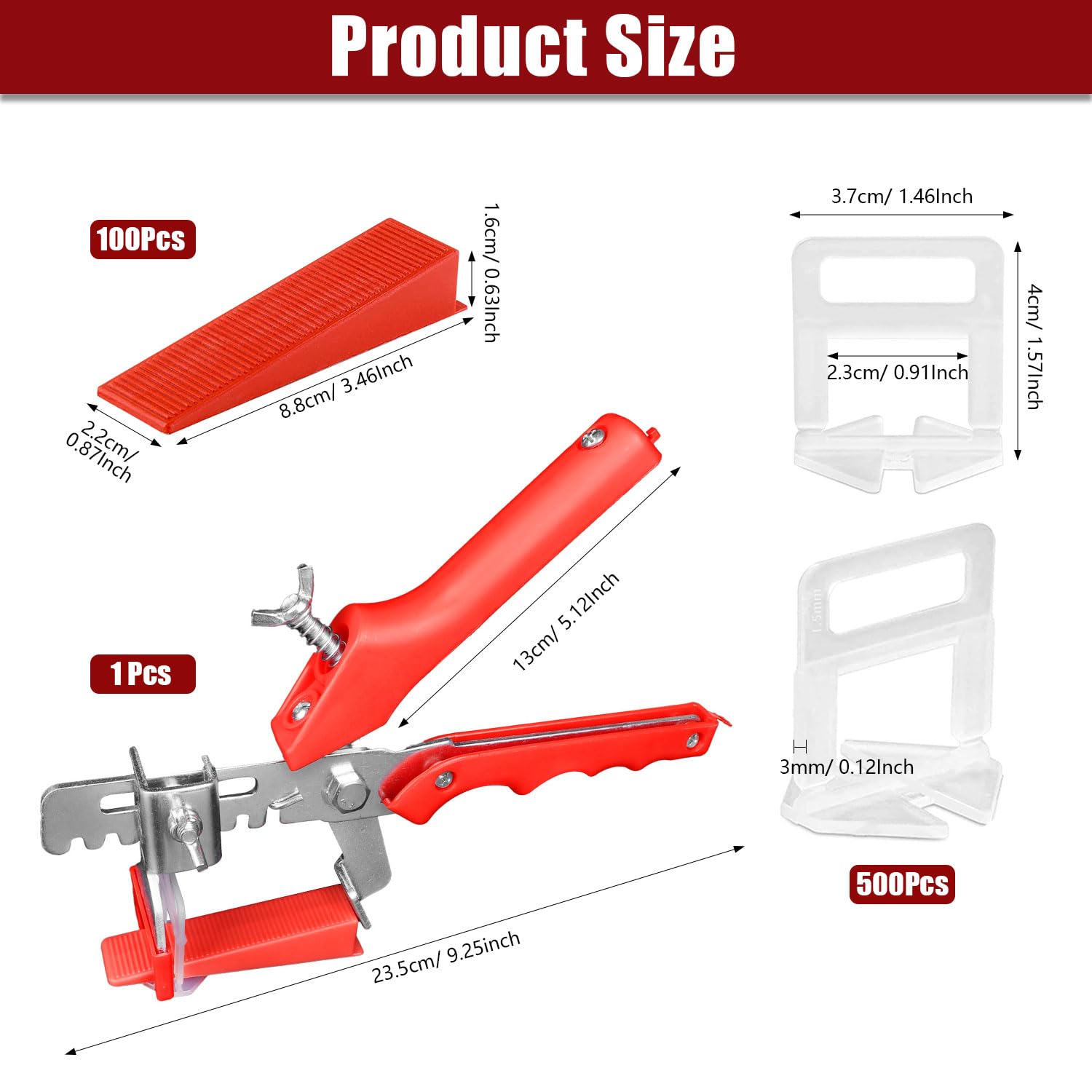 Kit Carrelage Autonivelant 601 Pièces Croisillon 3mm pour Carrelage Sol et Mur