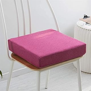 Cojín Para Silla Cojín Para Asiento Cuadrado Grueso, Cojines Para Sillas De Lino De Algodón De Color Sólido, Cojines Para Asientos Suaves Para Patio, Ofi(Size:45x45x5cm(18x18x2inch),Color:Rosa)