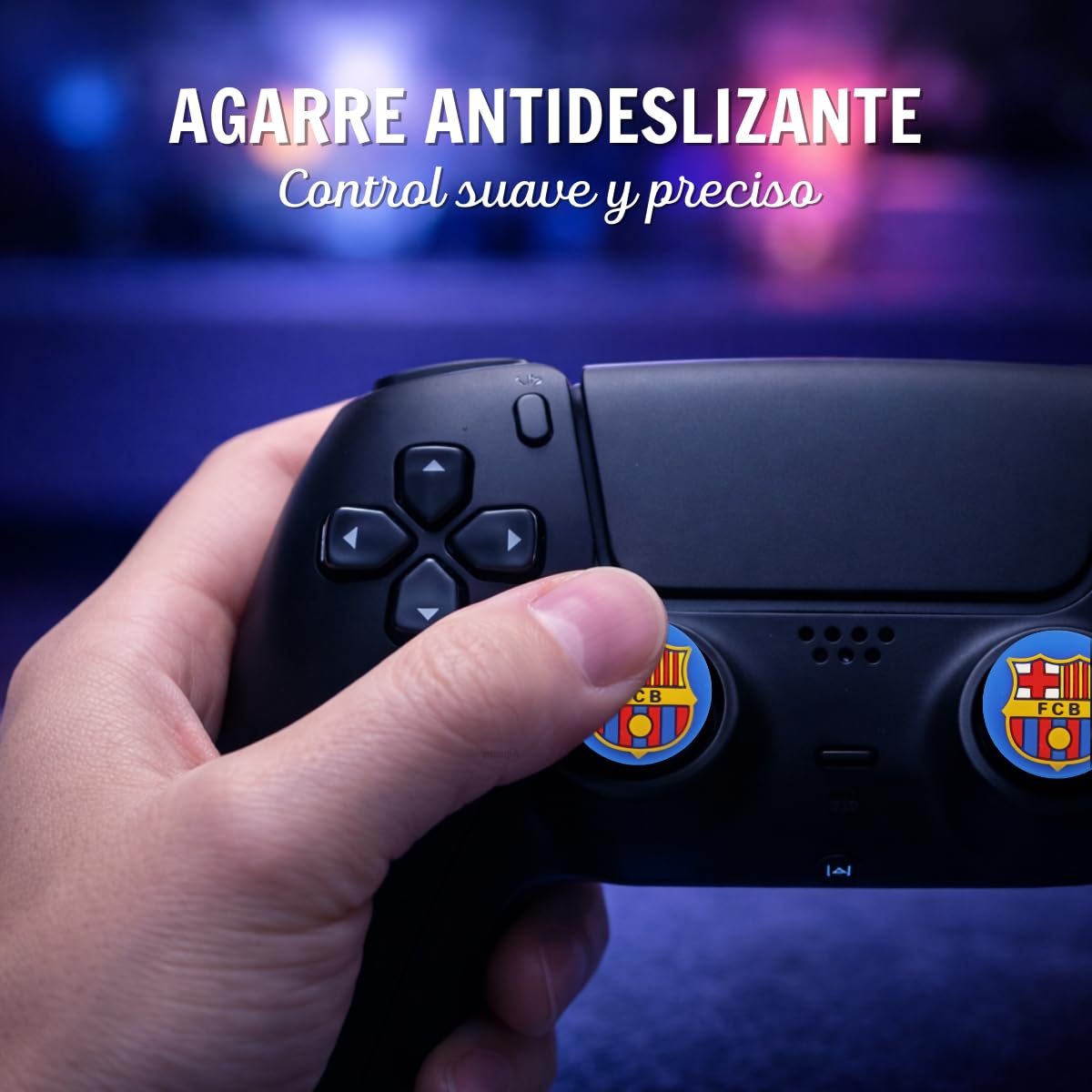 Tapas de Joystick compatibles con Mando PS4 - PS5, Thumb Grips para Mando Play 4, Accesorios PS5, Funda de Joystick Compatible con mandos PS 4 PS 5 Xbox y Switch 2 (Fútbol 2)