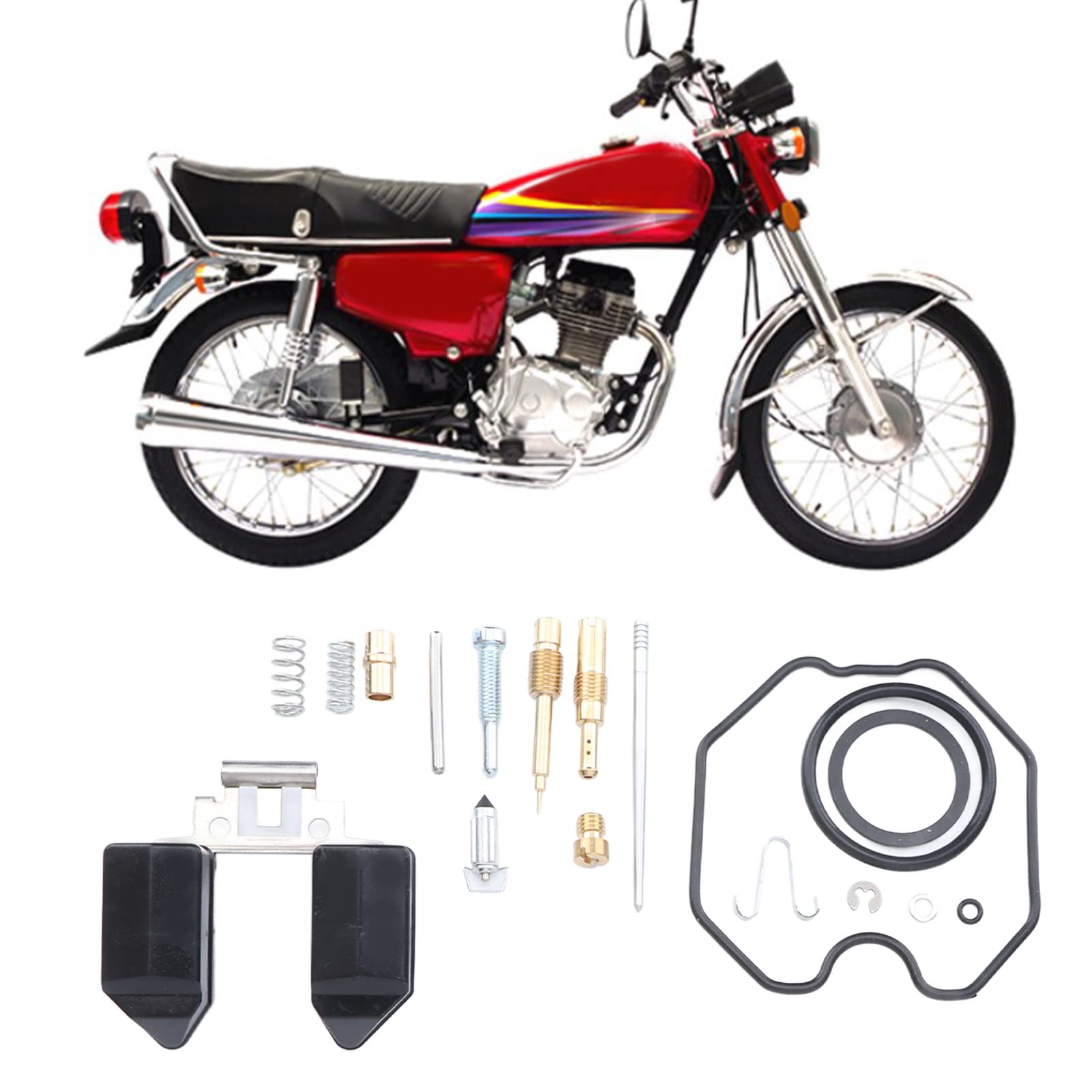 Carburetor Repair Rebuild Kit, 18 Pieces Motorcycle Carburetor Overhaul Kit  Replacement Parts for PZ26 CG CG125 Carb, Fuel System : Amazon.co.uk:  Automotive