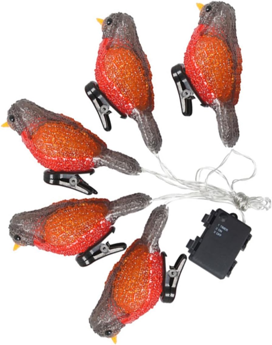 TEHAUX Acrylic Bird Light String Outdoor Landscape Decoration with Clips LED Garden Lights for Patio and Saving and Weather Resistant Design