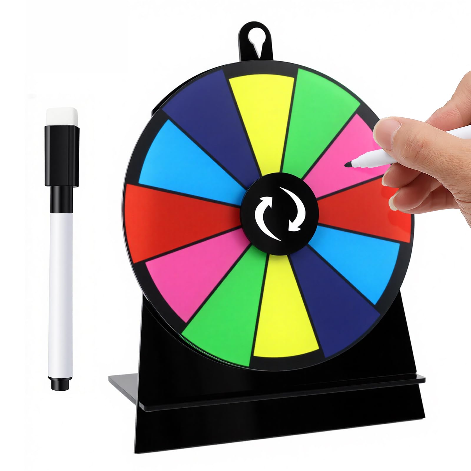 CYZBL 6 Inch Heavy Duty Spinning Prize Wheel with Stand, 12 Slots Fortune Roulette Game
