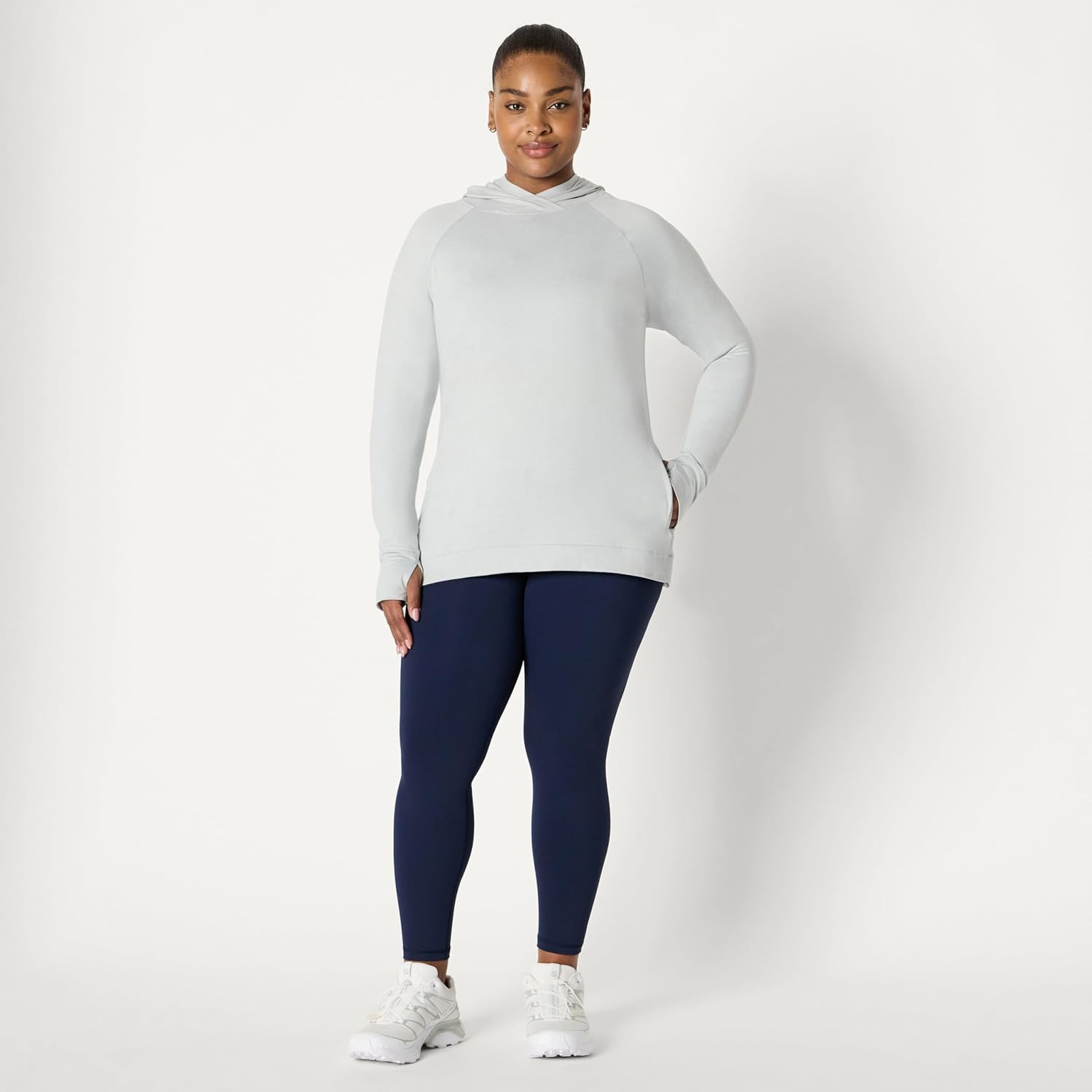 Amazon Essentials Women's Athletic Soft Performance Lightweight Long Sleeve Pullover Hoodie Workout Top, Space Dye - Image 7