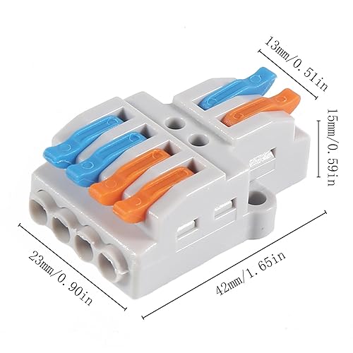 Vista 65 de DIANN Conectores de cable de palanca, empalmes en línea de 3 circuitos, conector de cable eléctrico SPL-3, tuercas de palanca, conectores de alambre