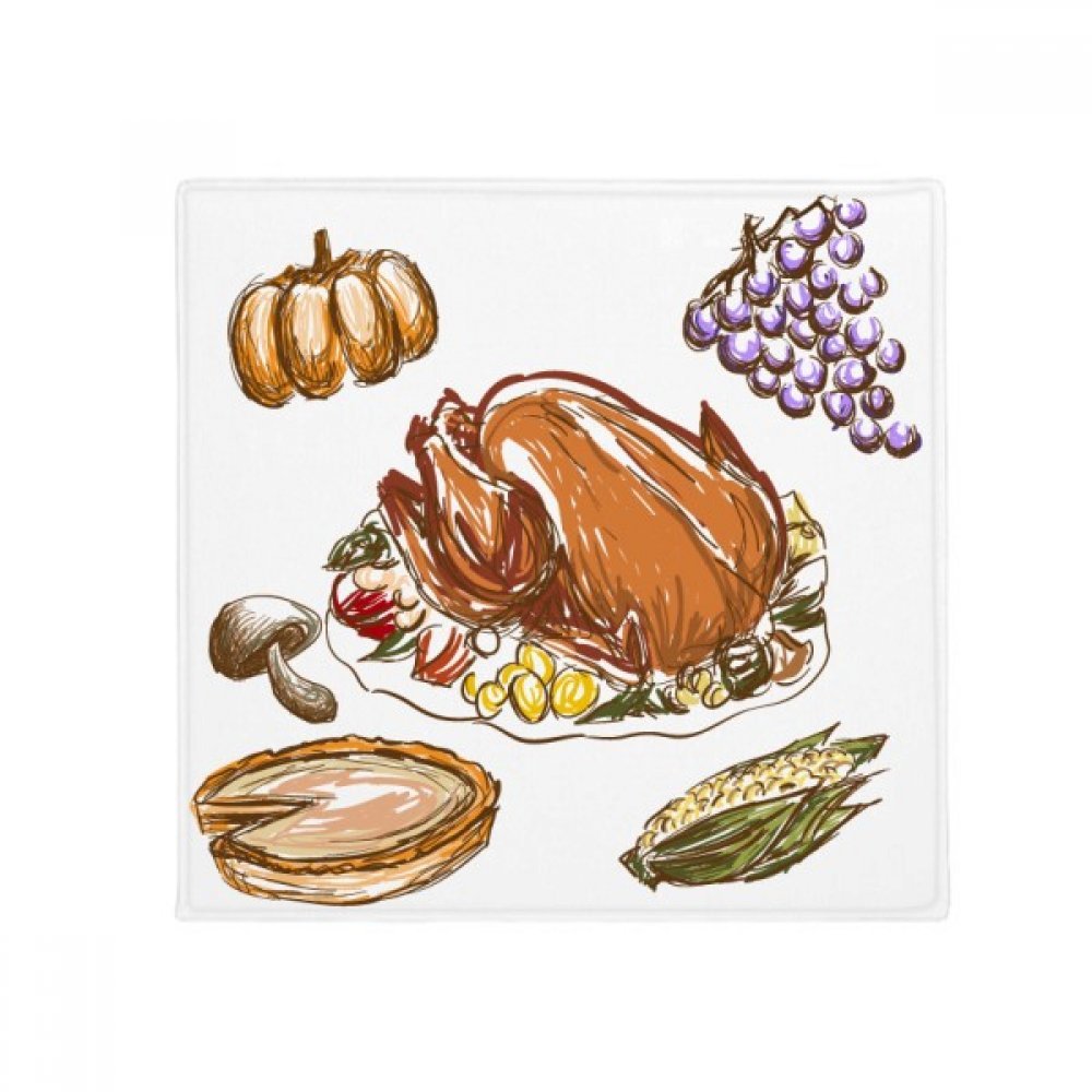 Tapis Turquie motif raisin antidérapant cuisine entrée pet mat de sol 80x80cm