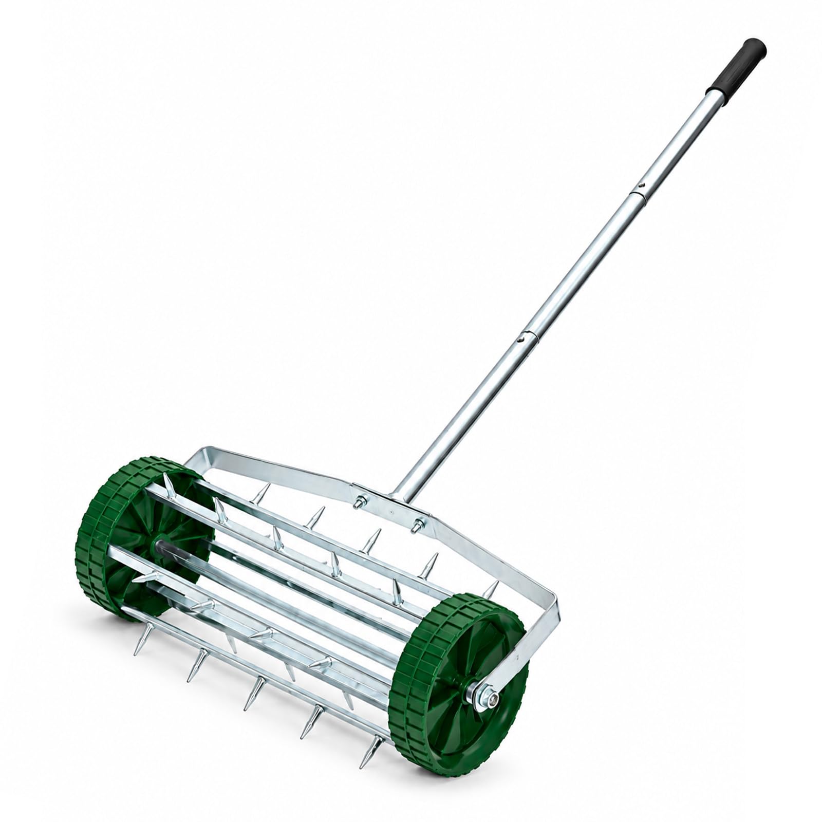 evergoods Heavy Duty Lawn Aerator Roller 45cm, Manual Grass Aerator Tool with 122cm Detachable Handle, Rolling Garden Aerator for Lawn Care, Soil Aeration & Grass Health Improvement