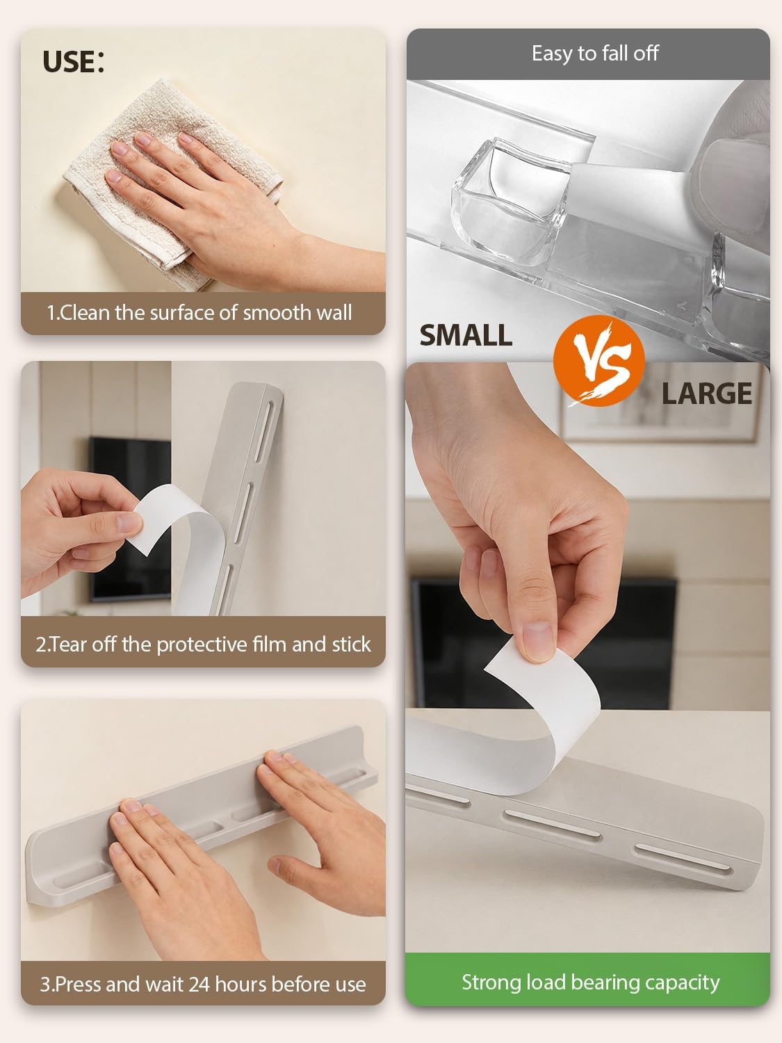 Silicone Sunglass Holder Wall (Khaki) | Sunglass Holder with Adhesive, 5 Slot Sunglass Holder for Wall, Storage Display for Entryway, Bedroom