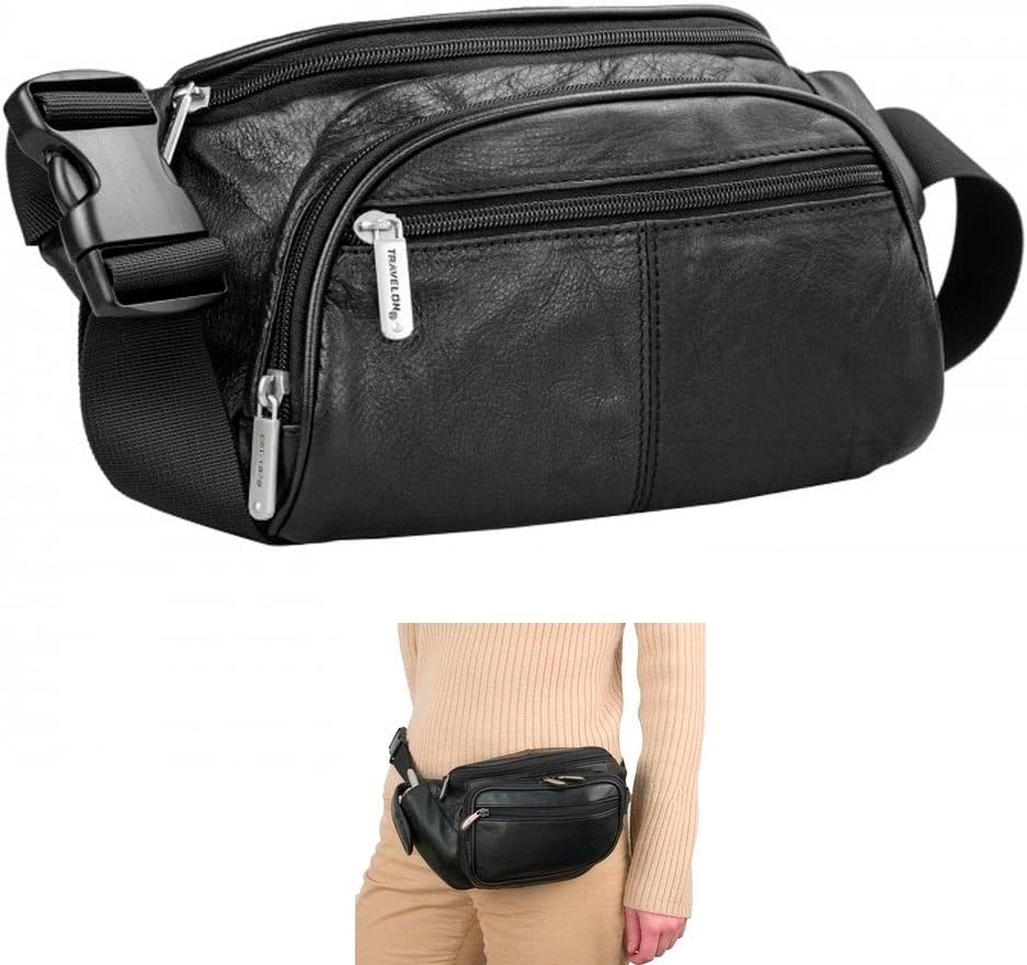 Travelon: RFID Blocking Leather Waist Pack - Black