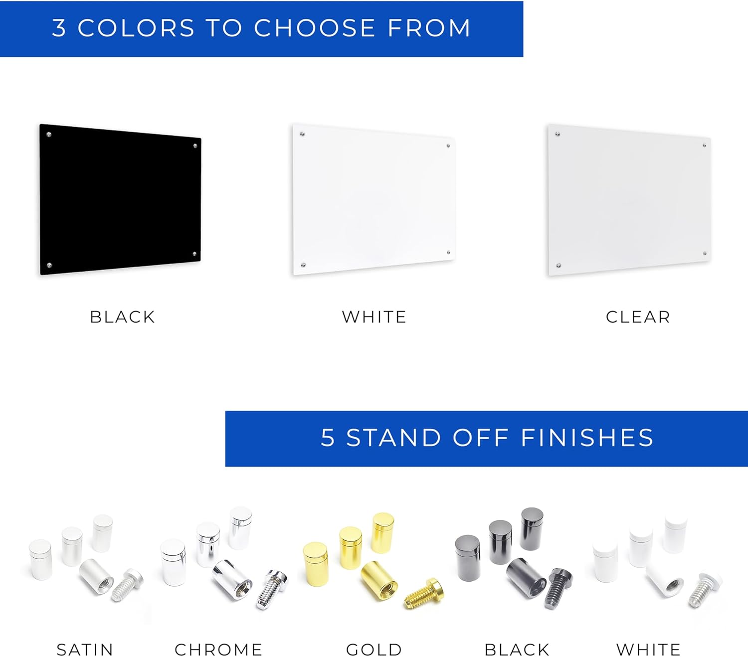 24x32 Dry Erase Board for Wall - with .25 Clear Acrylic and Satin Stand Off Finish - Perfect Whiteboard for Office, Home, Classroom - Durable and Stylish .25 Clear Acrylic Dry Erase Board