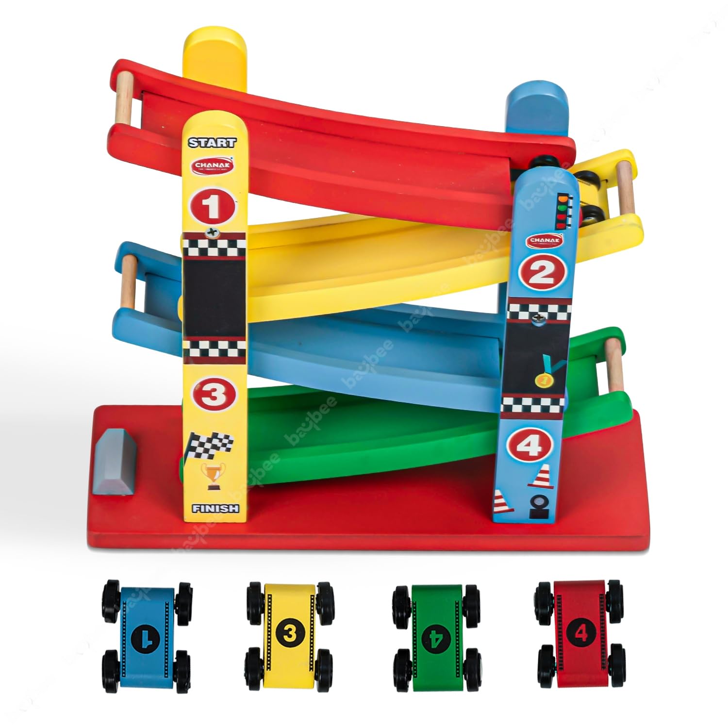 Baybee Wooden Ramp Racing Track Toy Car for Kids, Baby Gliding Twister Racer Cars with 4 Race Tracks & 4 Mini Cars, Kids Rail Slider Valley Toys Set for 3+ Years Children Boys Girls (B0D2DPR6BR) Amazon Price History, Amazon Price Tracker