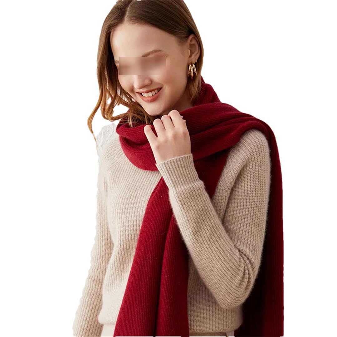 Bufanda de punto de cachemira para mujer, primavera, otoño e invierno, bufanda de punto suave y cálida