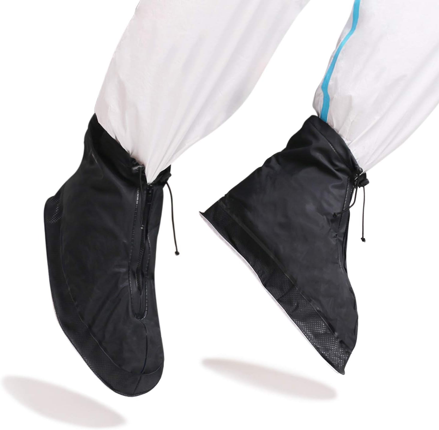 ARUNNERS Reusable Rain Shoe Covers Waterproof Overshoes Non Slip Foldable Galoshes for Men and Women-Black,XL