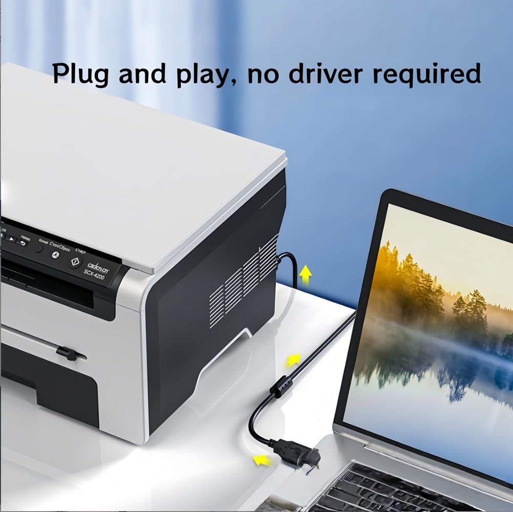 Envy Druckerkabel, USB 2.0 Typ A auf B, Kabel für HP Envy 5055, 5255, 5660, 6055, 6075, 6455, 6475, 7155, 7855, Scanner, PC, Mac