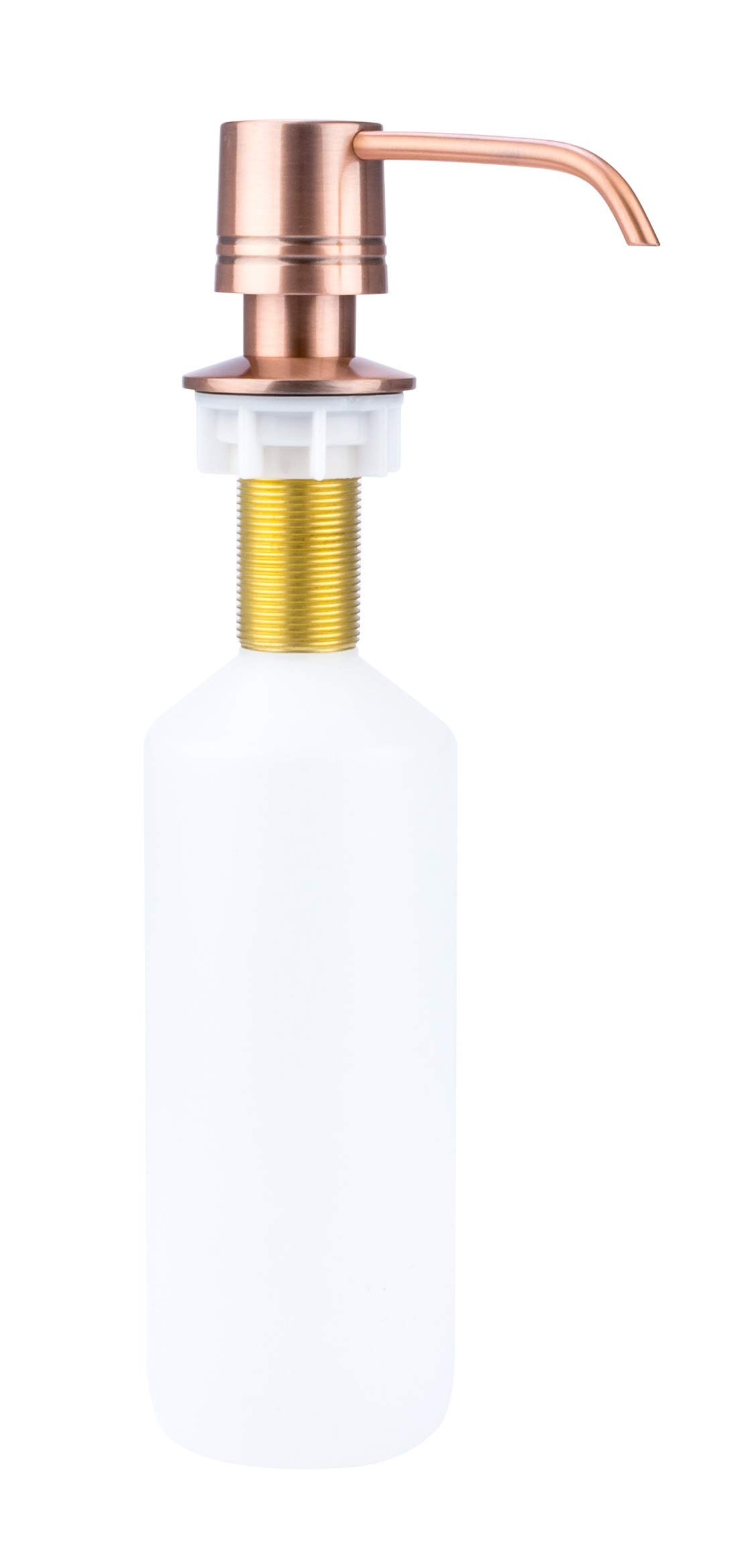 Brienza by Italia, 81002-AC, Fontaine by Italia, Deck-Mounted Soap Dispenser with Straight Nozzle Refillable from Above Counter, 6.5 Fluid Ounce Capacity Bottle in Antique Copper