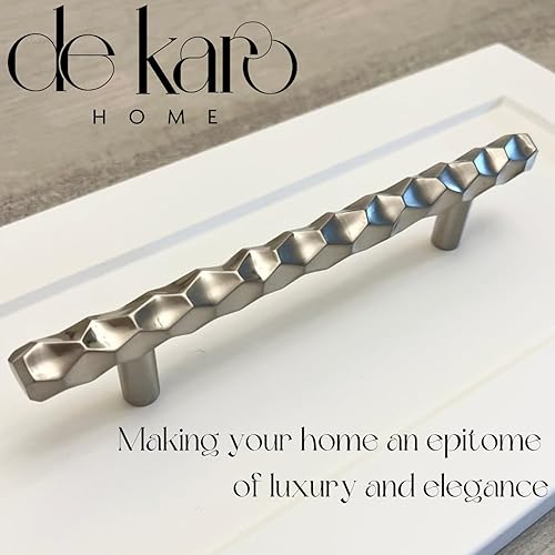 Miniatura 4 de Manijas únicas de acero inoxidable para gabinetes y elegantes tiradores de níquel brillante para cajones, centros de agujeros de 5 pulgadas (5.039