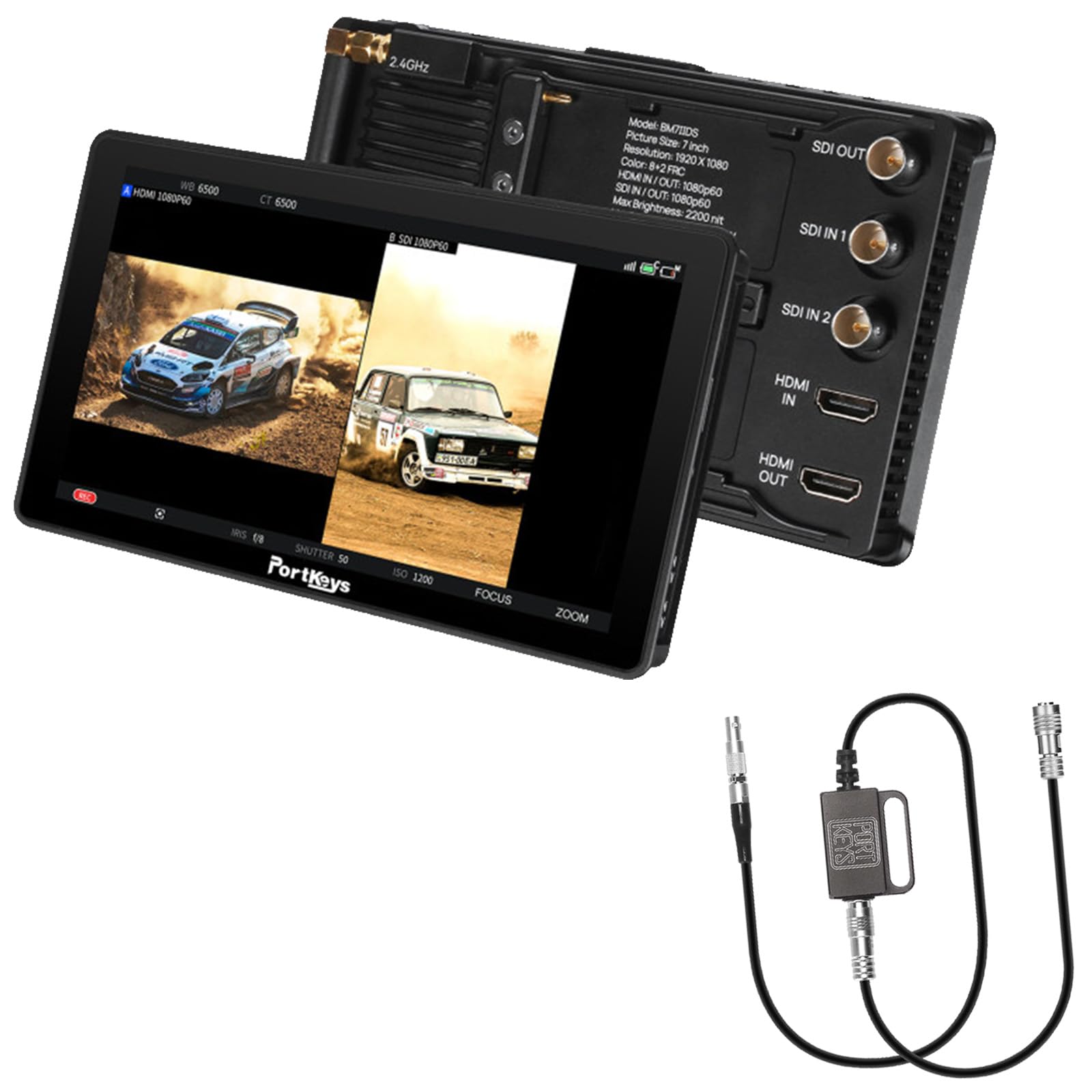 Portkeys BM7 IIDS with DSMC2 Camera Control Cord