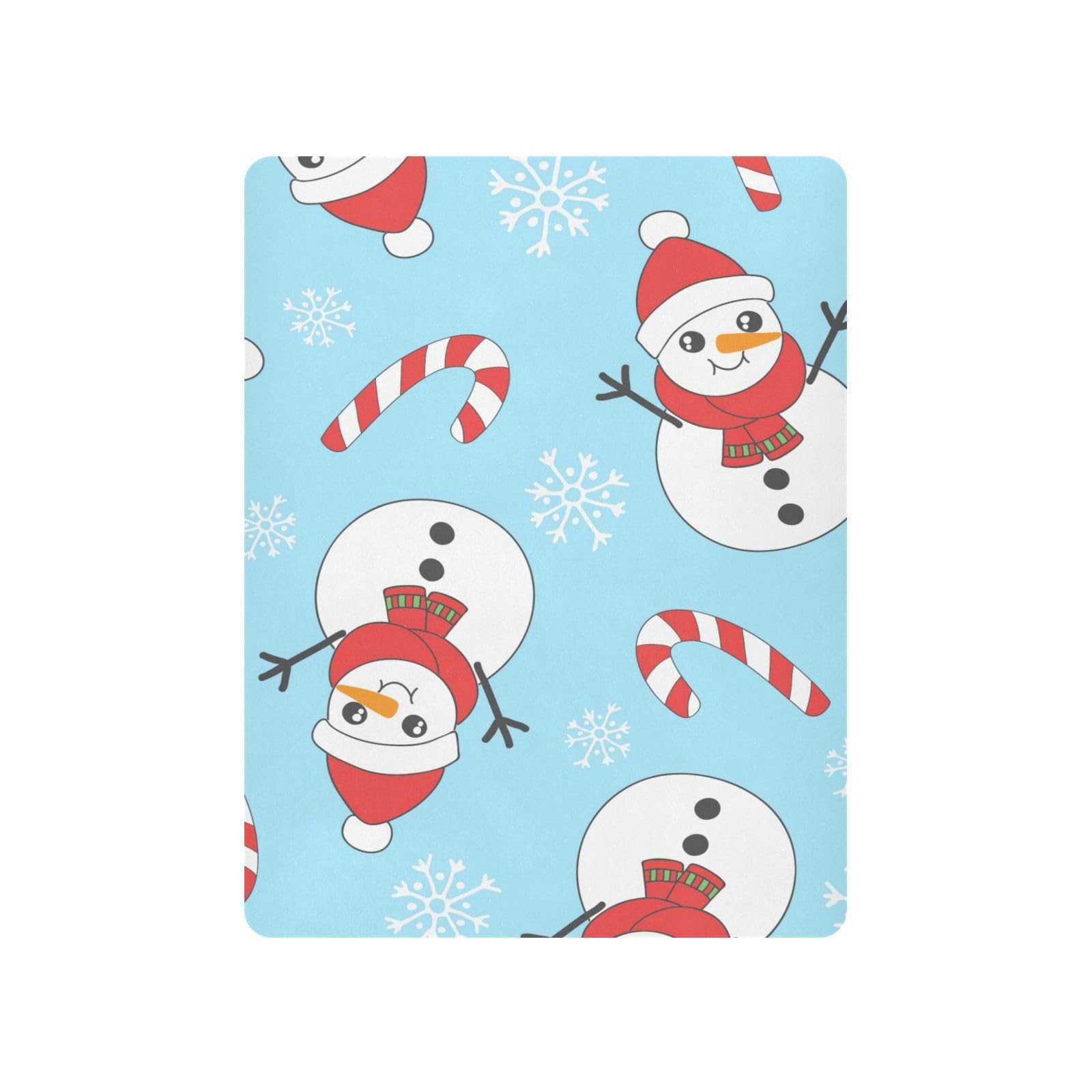 Moudou Christmas Snowman Playard Sheet for Boy Girls, Soft Breathable Fitted Toddler Sheet for Standard Playard Bed Mattress, 39 x 27 x 5 Inch