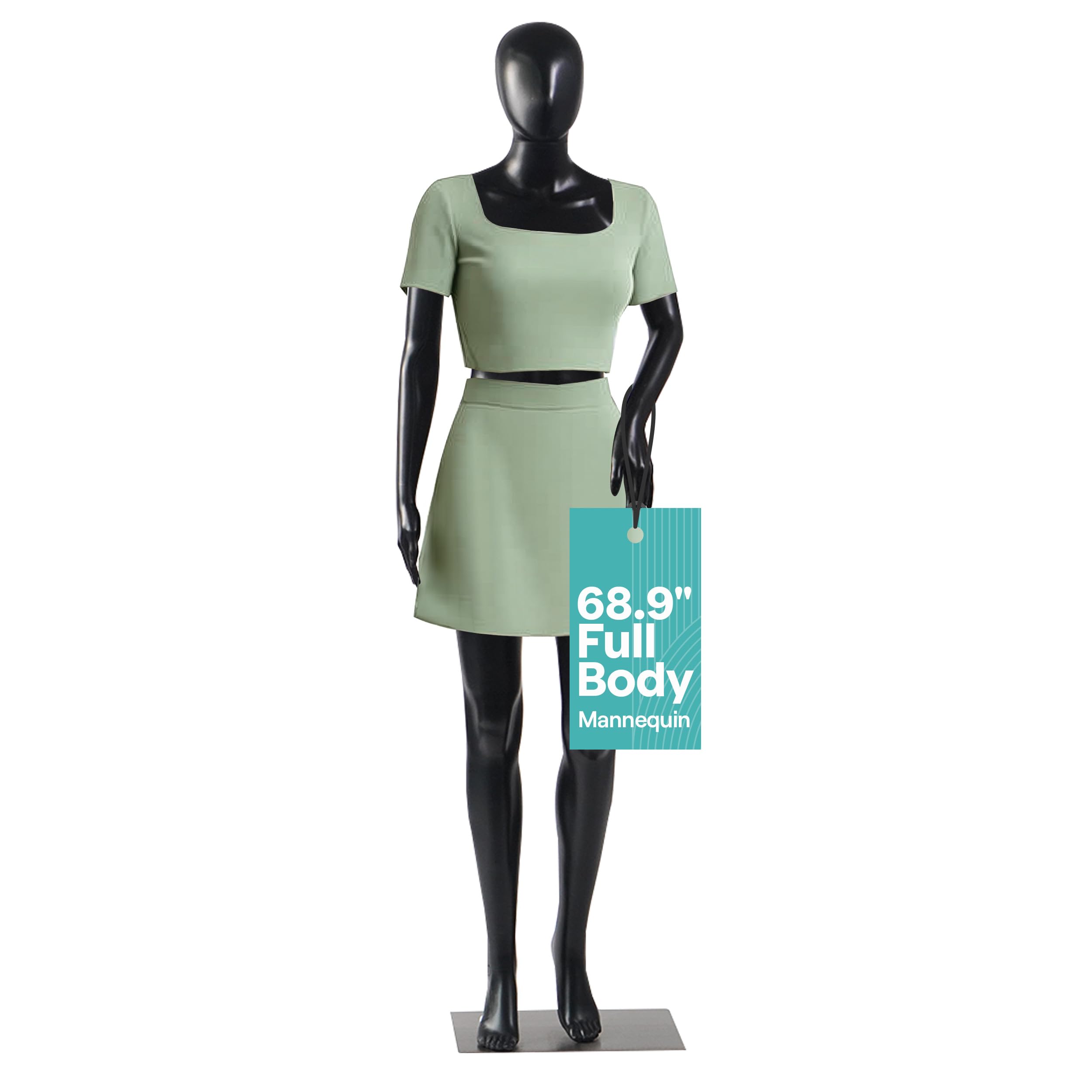SereneLife Premium Female Mannequin – 68.9" Life-Size Dress Form with Realistic Face, Rotating Head, Flexible Limbs, Detachable Body &amp; Sturdy Metal Base for Boutiques, Exhibits &amp; Fashion Display