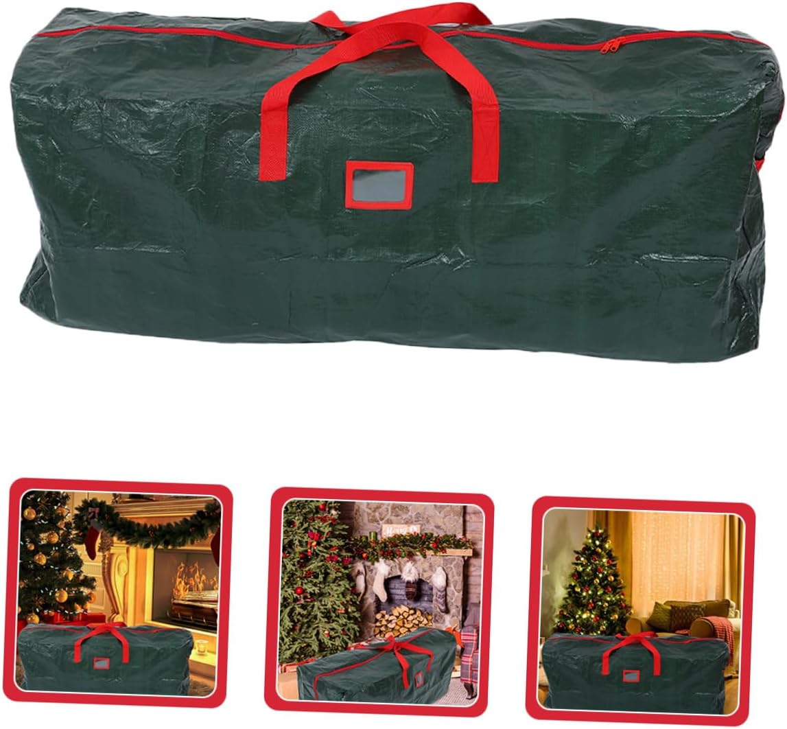 SHINEOFI Large Christmas Tree Storage Bag with Zipper and Stitched Carry Handles Dust-resistant Outdoor Storage Pouch for Artificial Trees Blankets Clothing and Household Items Green