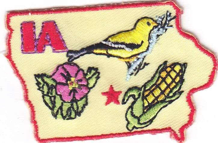 IOWA STATE SHAPE Iron On Patch States