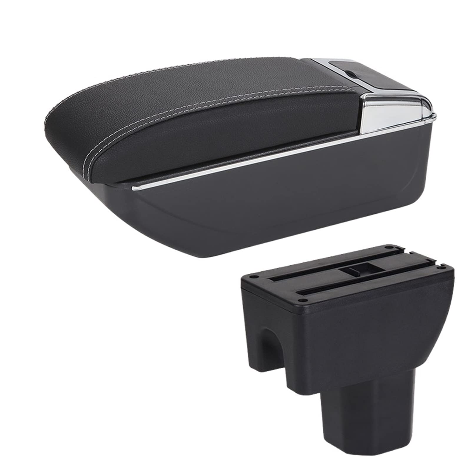 Baiqimv For Suzuki For Splash Car Armrest Box Car Center Console Storage Box Car Accessories Interior Retrofit Parts PU Leather(D3 NoUSB)