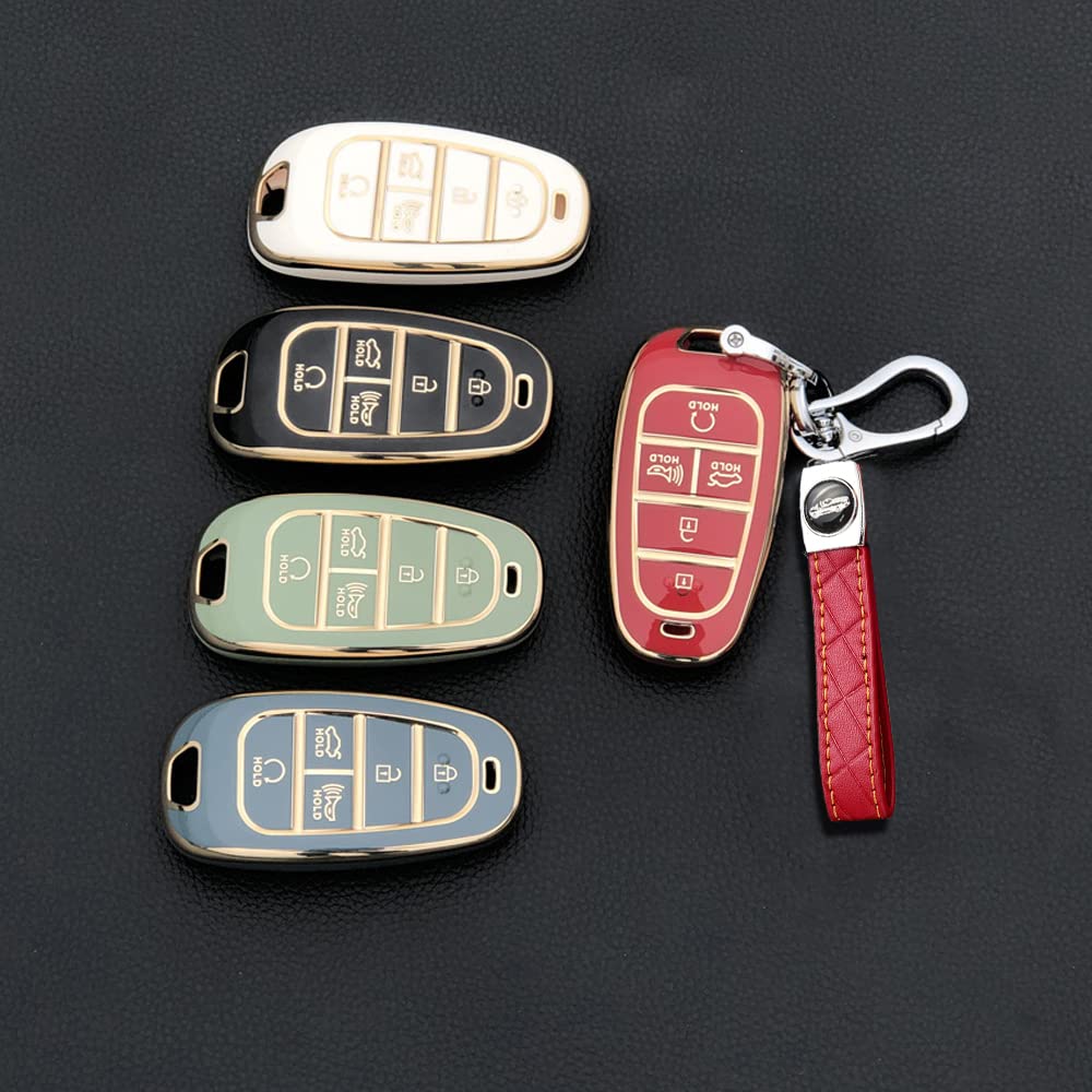 Ontto Car Key Fob Cover Fit For Hyundai Santa Fe Tucson 2022 Nexo NX4 - View #10