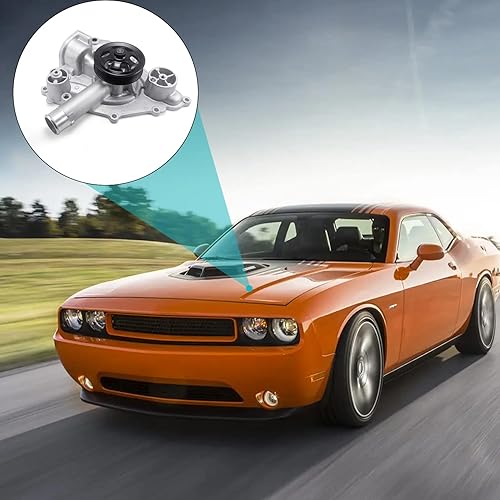 Miniatura 6 de Bomba de agua AW6653 68346915AA OE repuesto para Chrysler 300 Dodge Challenger Charger Durango Jeep Grand Cherokee HEMI 5.7L 6.4L