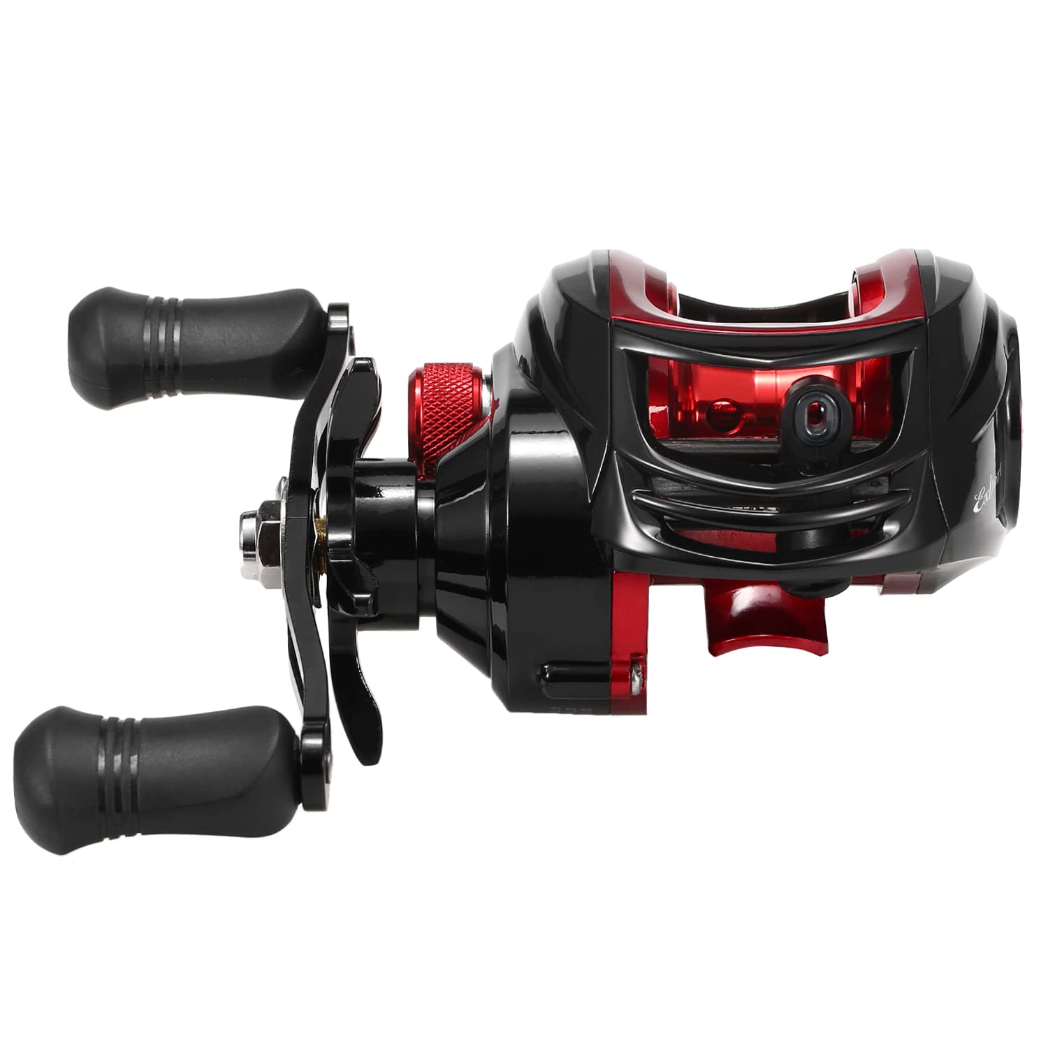 Baitcasting-Rolle, 18+1BB Kugellager, Baitcasting-Angelrolle, Hohe Geschwindigkeit, 7,2: 1 Übersetzungsverhältnis, Magnetisches Bremssystem, Baitcaster-Rolle, Rot und Schwarz, für