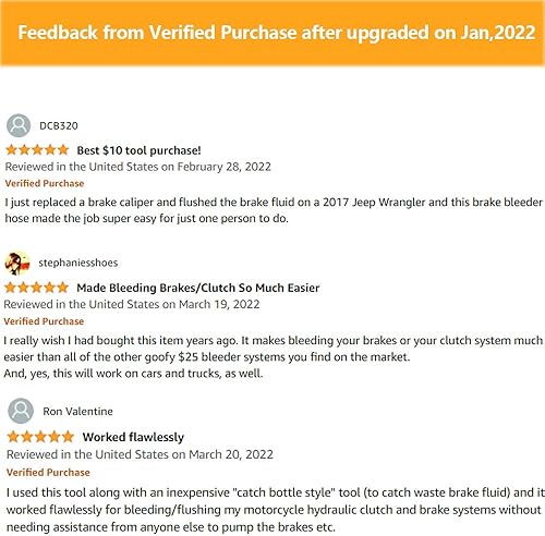 Miniatura 3 de vbaxy Manguera de purga de frenos - Kit de herramientas de purga de tubo de válvula de retención unidireccional para embrague de motocicleta