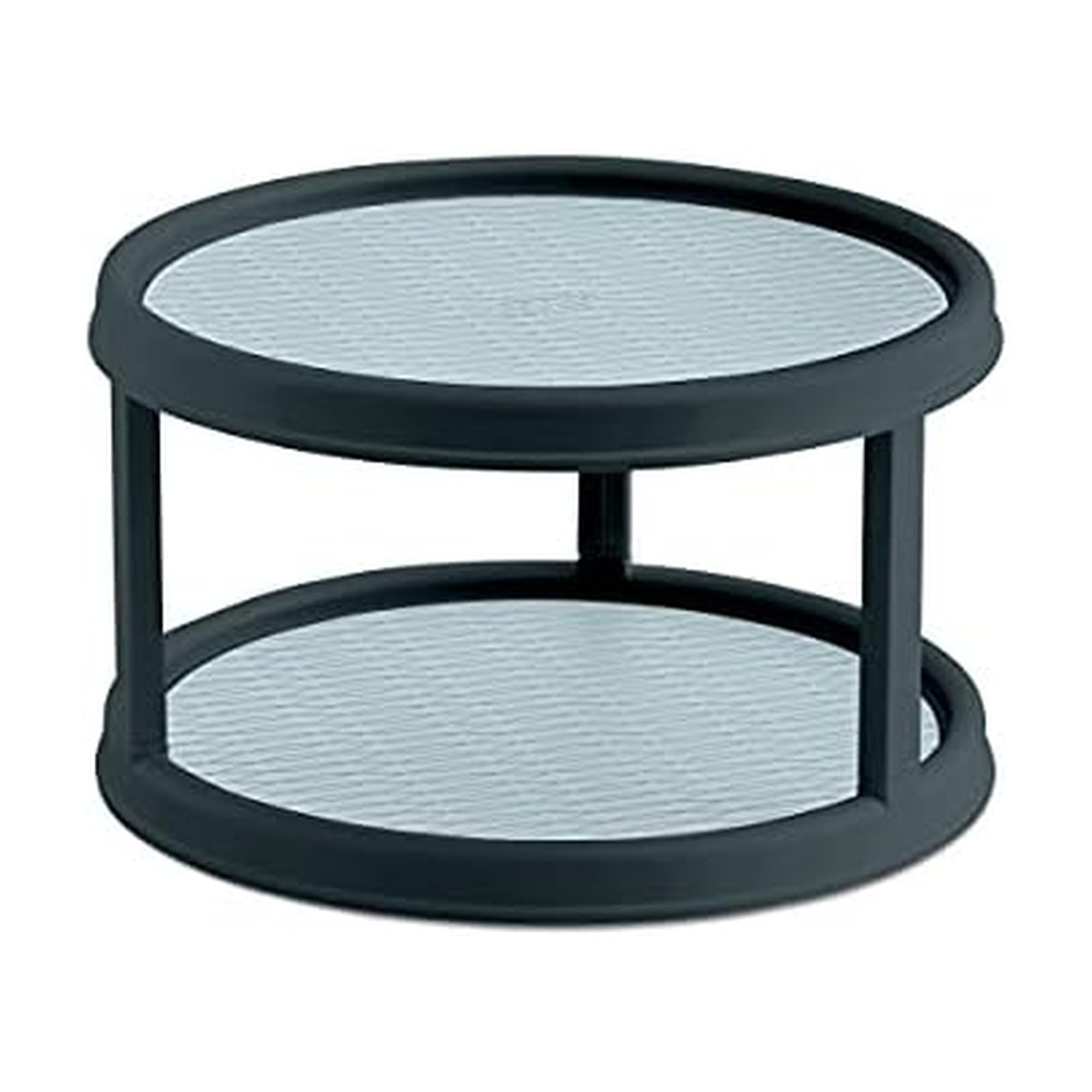 Copco Non-Skid 2-Tier Pantry Cabinet Lazy Susan Turntable, 12-Inch, Charcoal/Light Gray