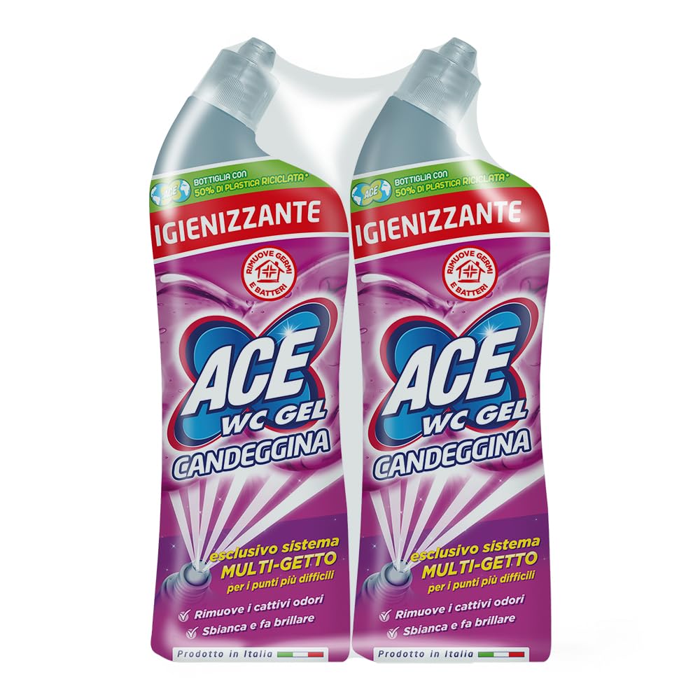 ACE WC GEL Multigetto Candeggina Igienizzante, 2 Confezioni da 700ml
